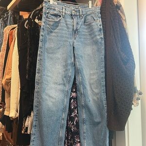 American Eagle low rise baggy Blue Straight Leg Jeans